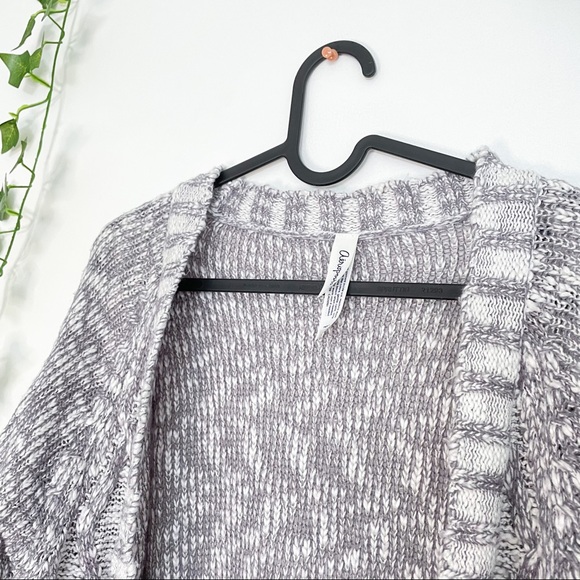 AEROPOSTALE White Grey Cardigan Long Front - Picture 2 of 3